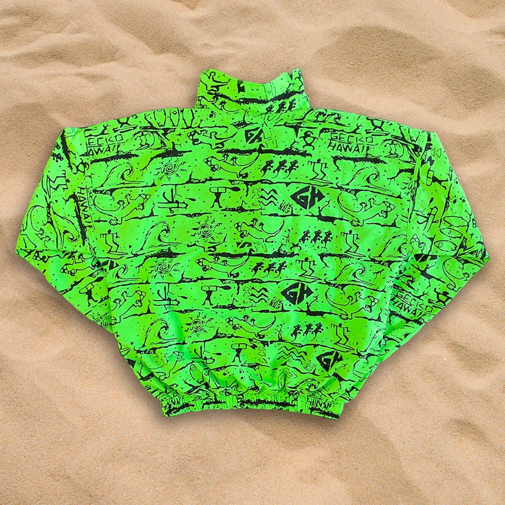 1988 Neon Green Wall Windbreaker