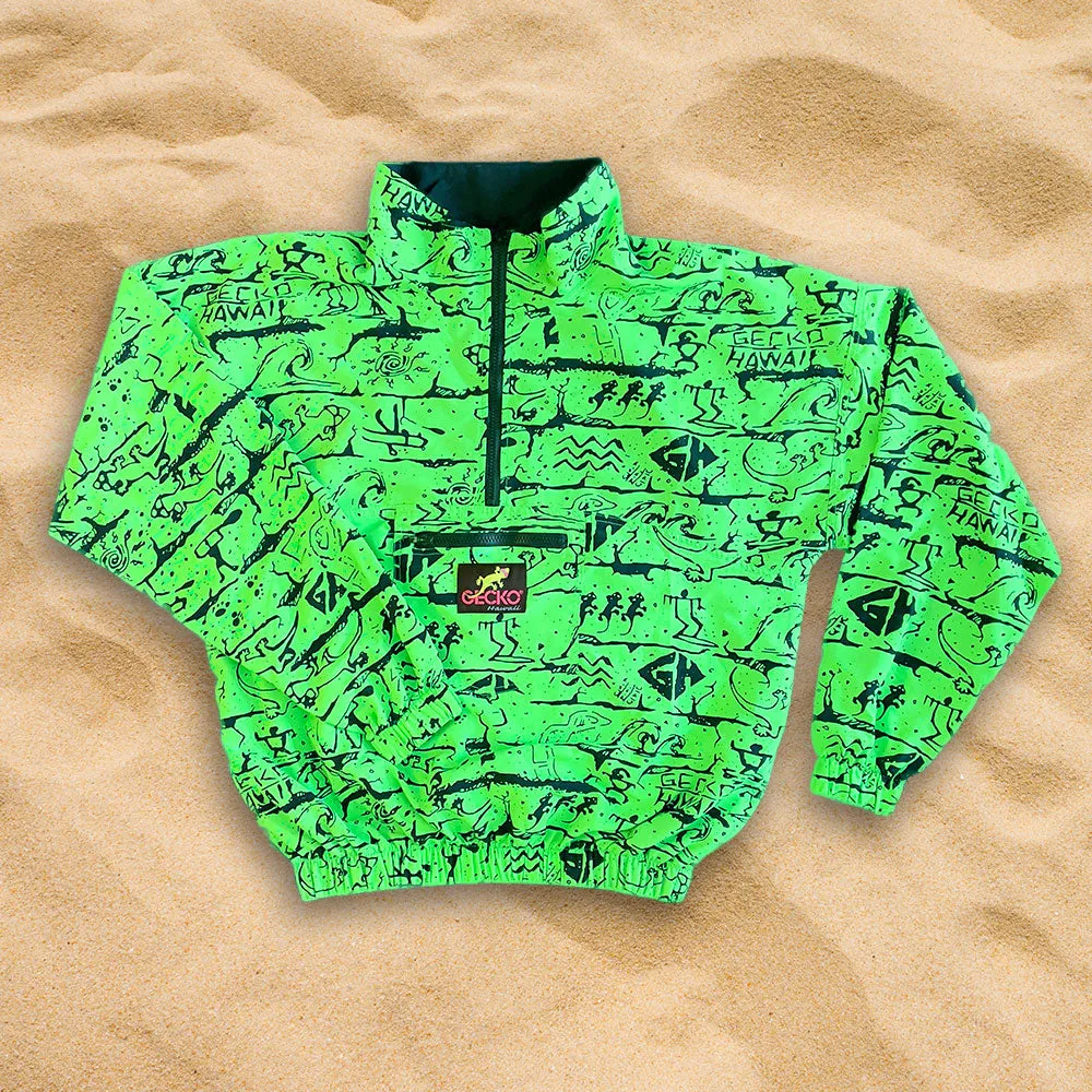 1988 Neon Green Wall Windbreaker