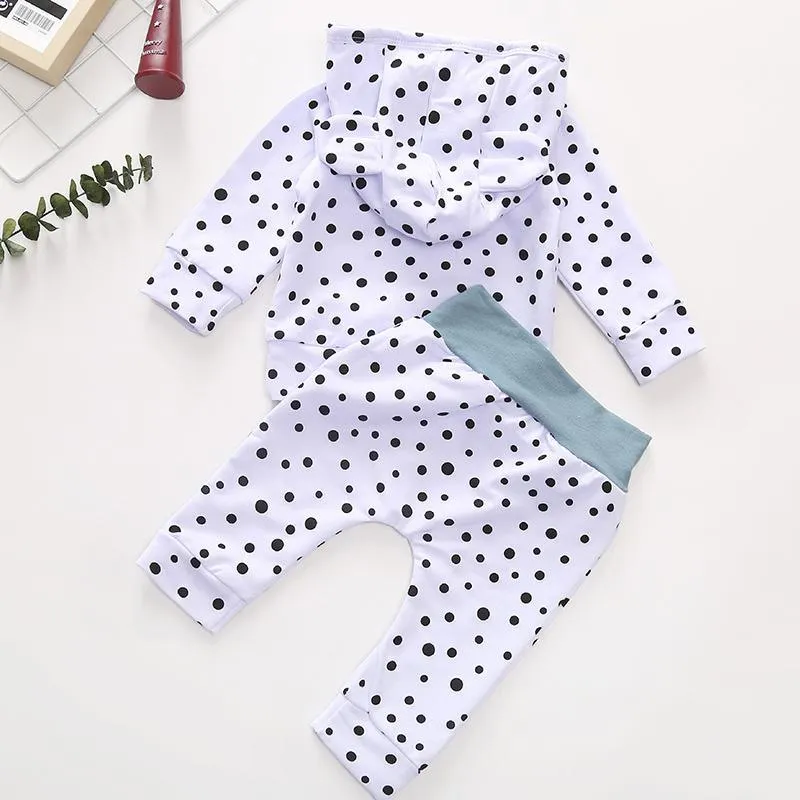 2-piece Polka Dot Hoodie & Pants for Baby