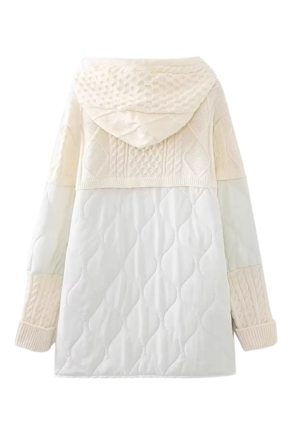 'Alesia' Quilted-Knit Hooded Pullover (3 Colors)