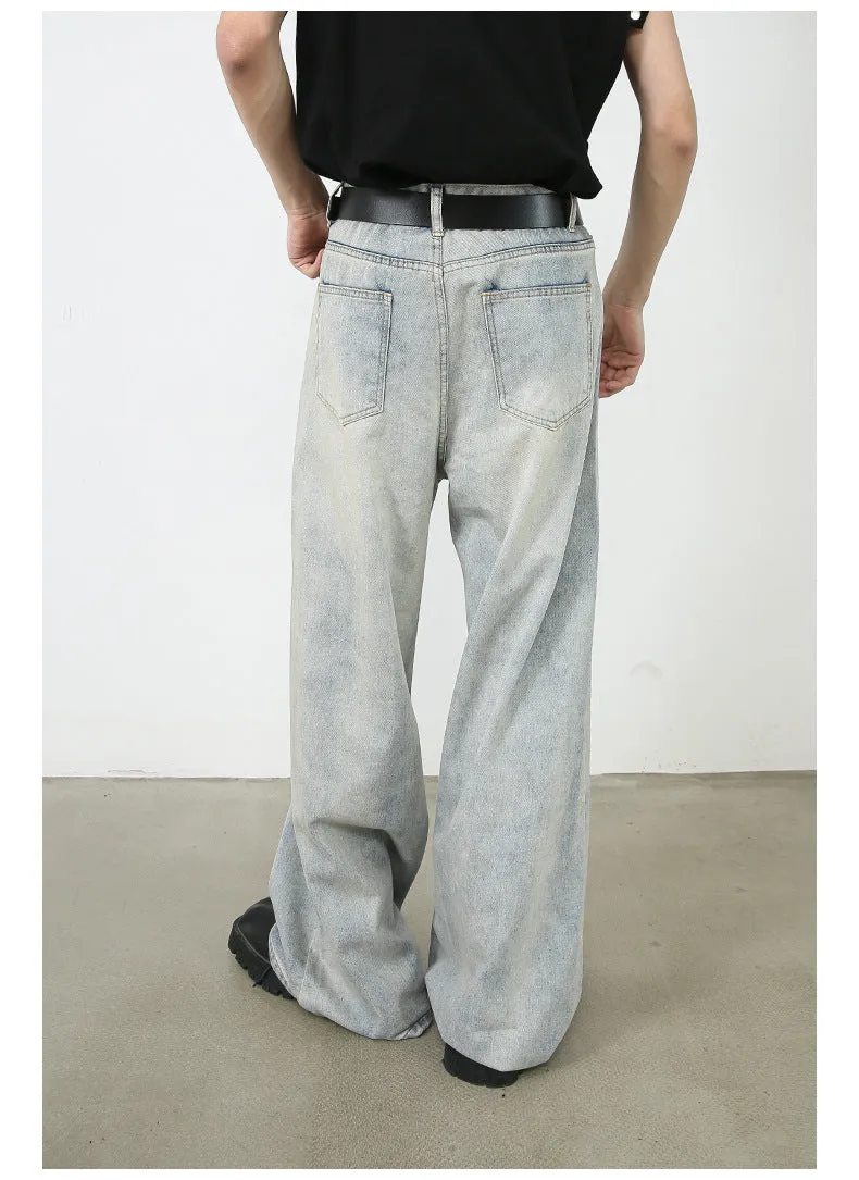 American Retro Washed Straight Jeans Men