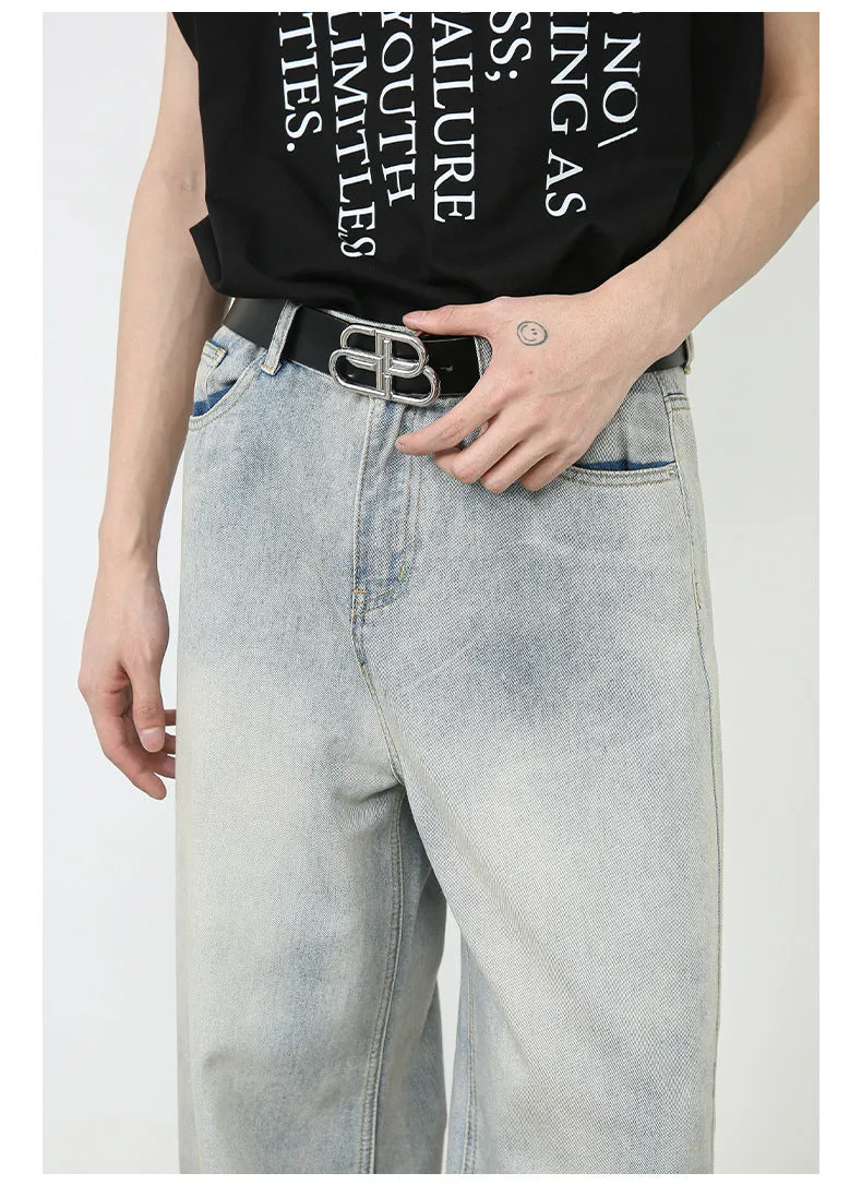 American Retro Washed Straight Jeans Men