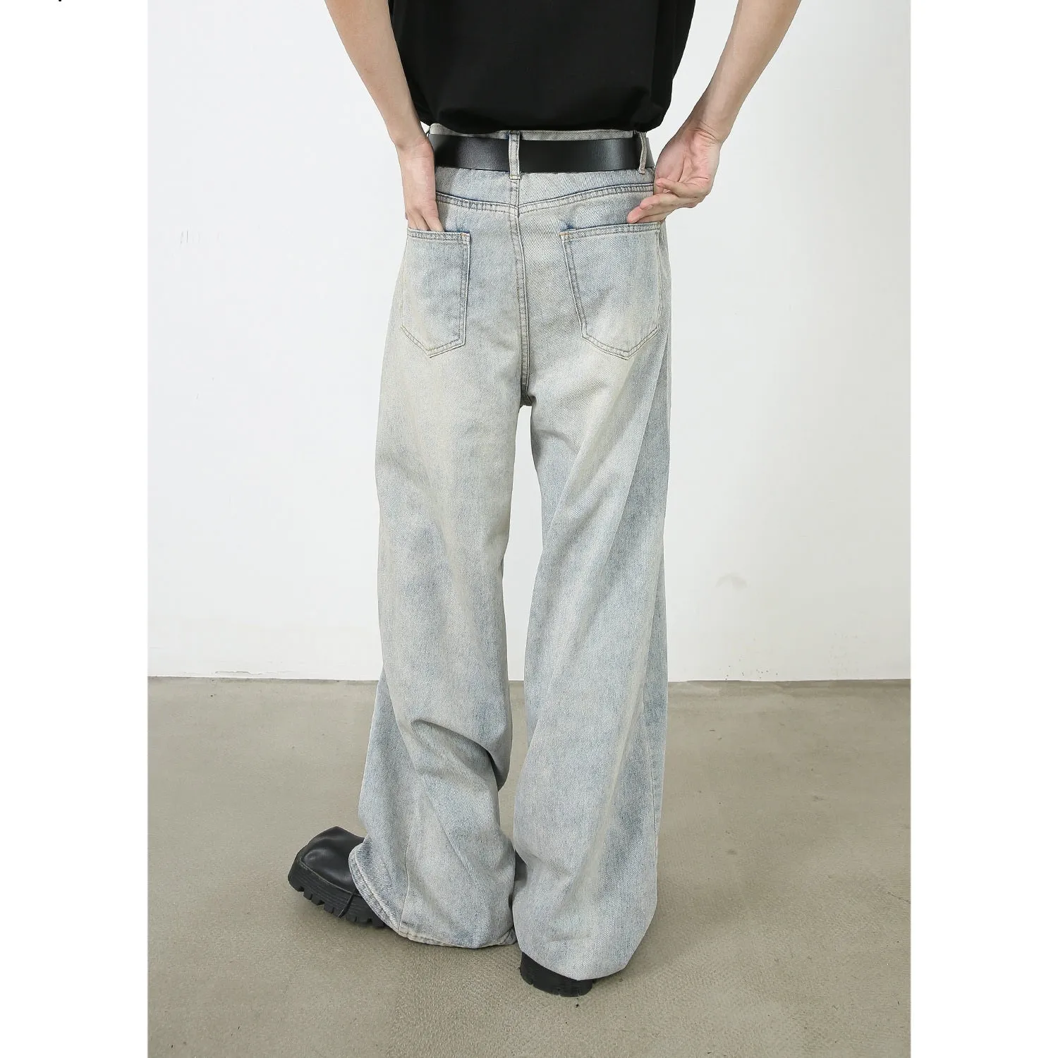 American Retro Washed Straight Jeans Men