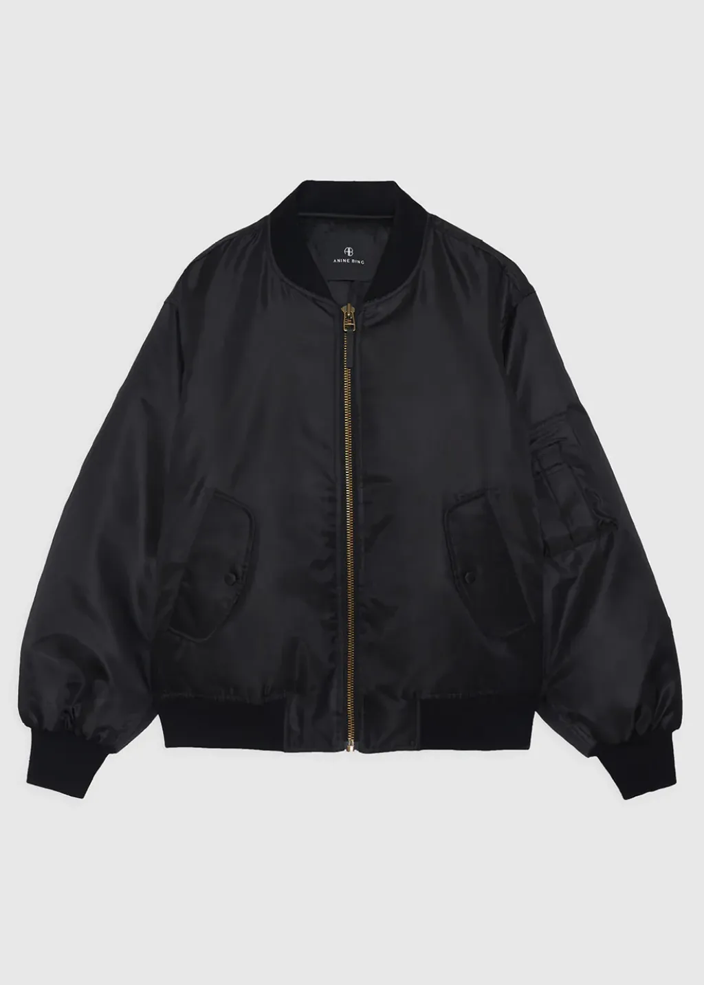 Anine Bing Leon Bomber Jacket in Black