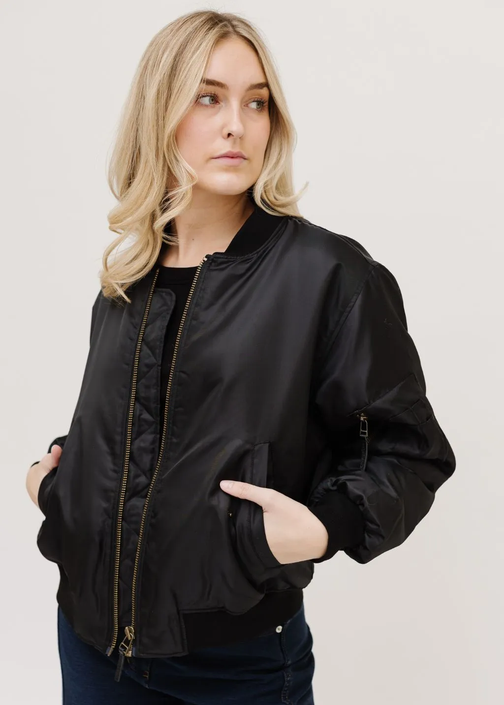 Anine Bing Leon Bomber Jacket in Black