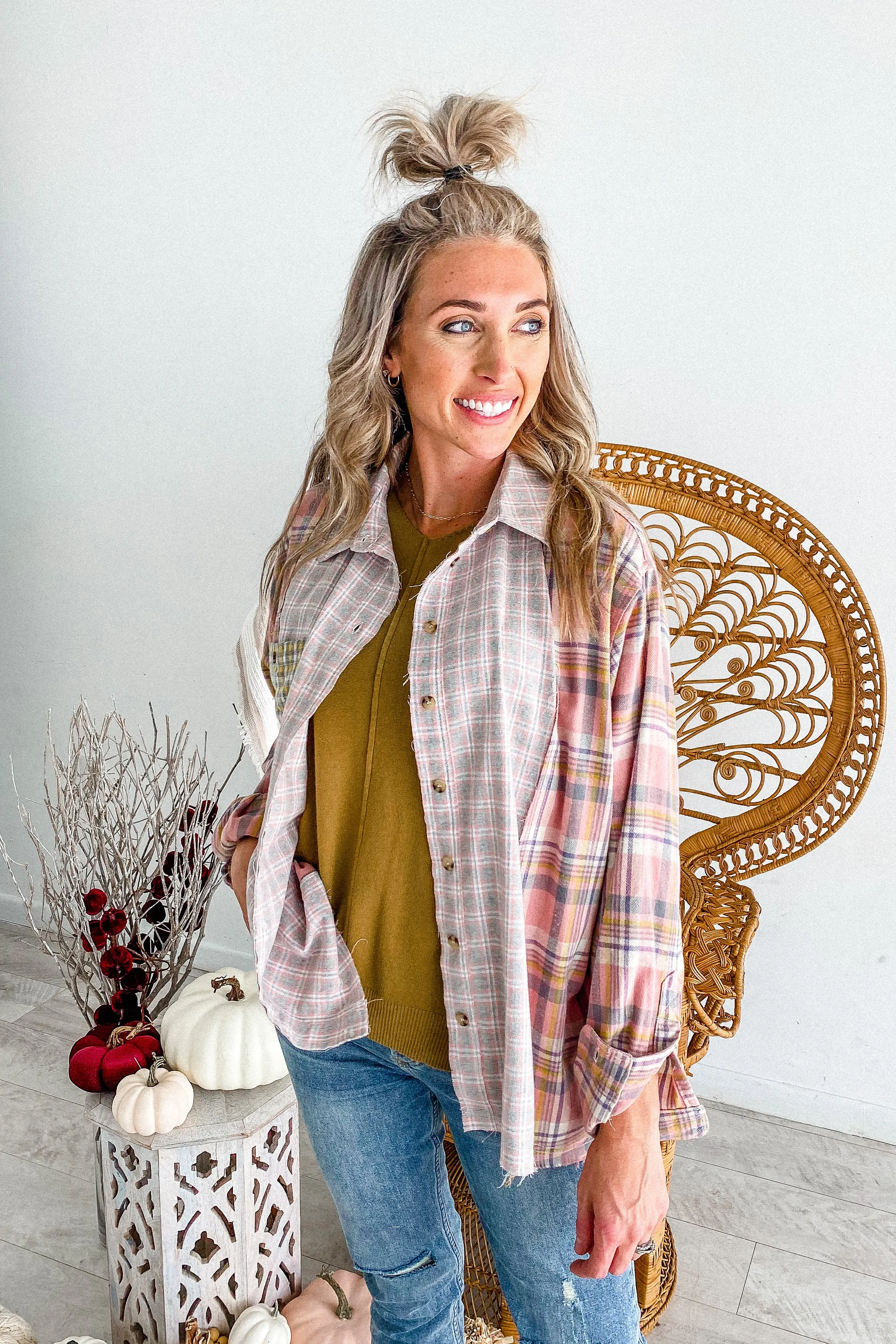 Autumn Pink Plaid Flannel | FINAL SALE