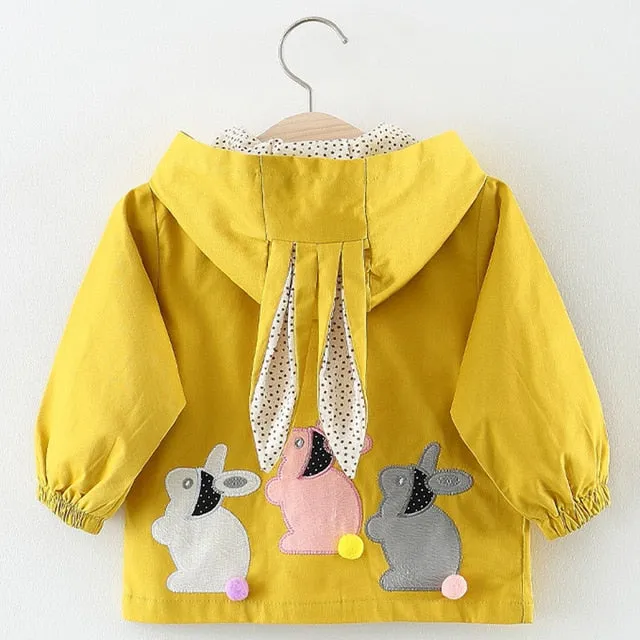 Baby Girls Coats 2019 New autumn Three rabbits cute