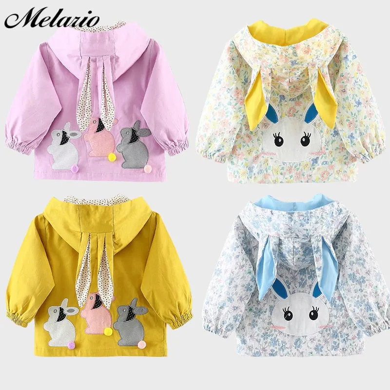 Baby Girls Coats 2019 New autumn Three rabbits cute