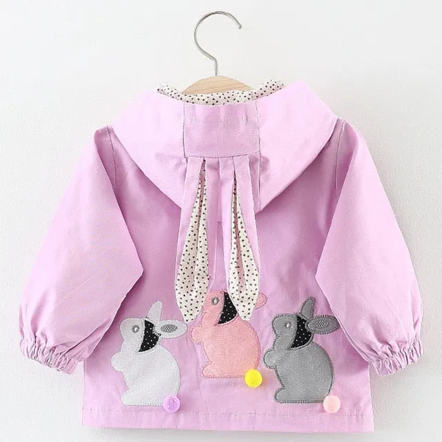 Baby Girls Coats 2019 New autumn Three rabbits cute