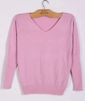 Cashmere sweaters sexy v-neck pullover loose wool