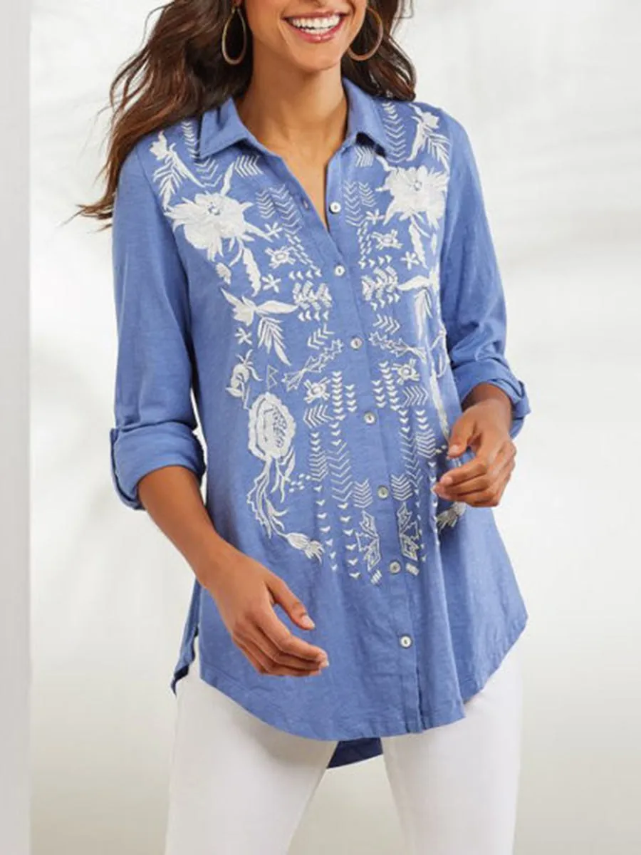 Casual Plus Size Print Shirts & Tops