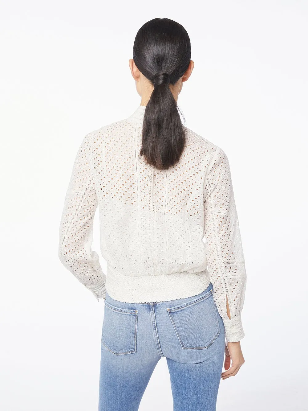 Eyelet Party Top -- Off White