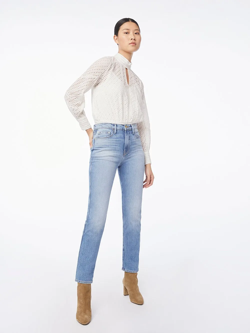 Eyelet Party Top -- Off White