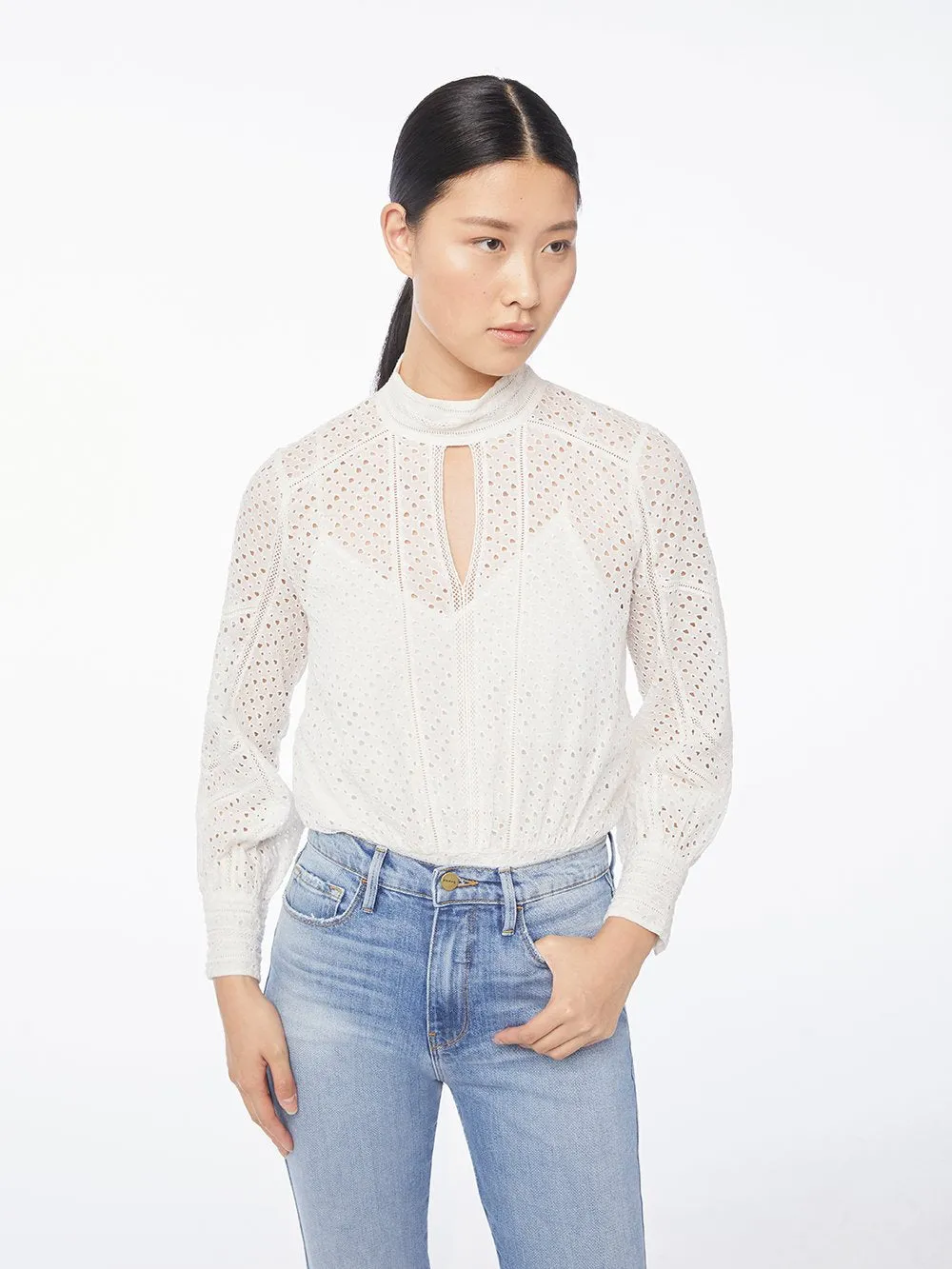 Eyelet Party Top -- Off White