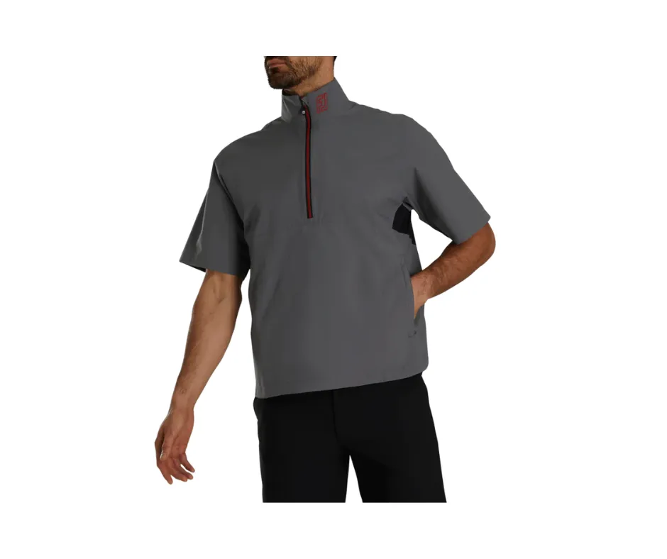 FootJoy Men's Hydrolite X Short Sleeve Rain Jacket - Charcoal/Black