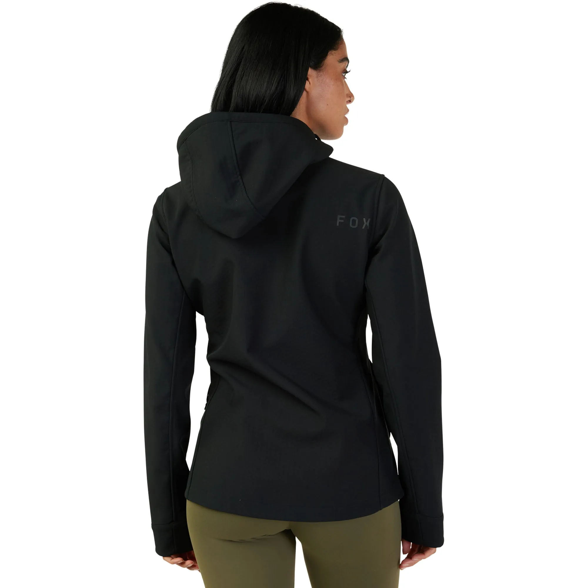 Fox Racing  Womens Pit Softshell Jacket DWR 3 Layer Fabric Midweight Black