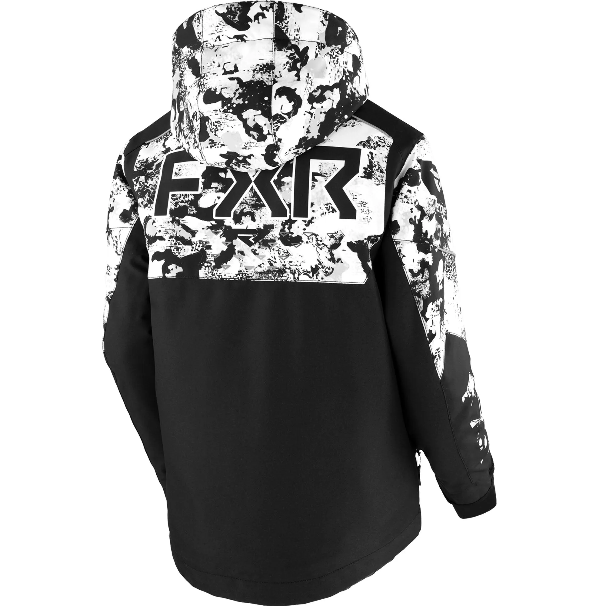 FXR Child Helium Snowmobile Jacket Black/White Camo