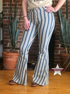 High Rise Striped Bell Bottoms