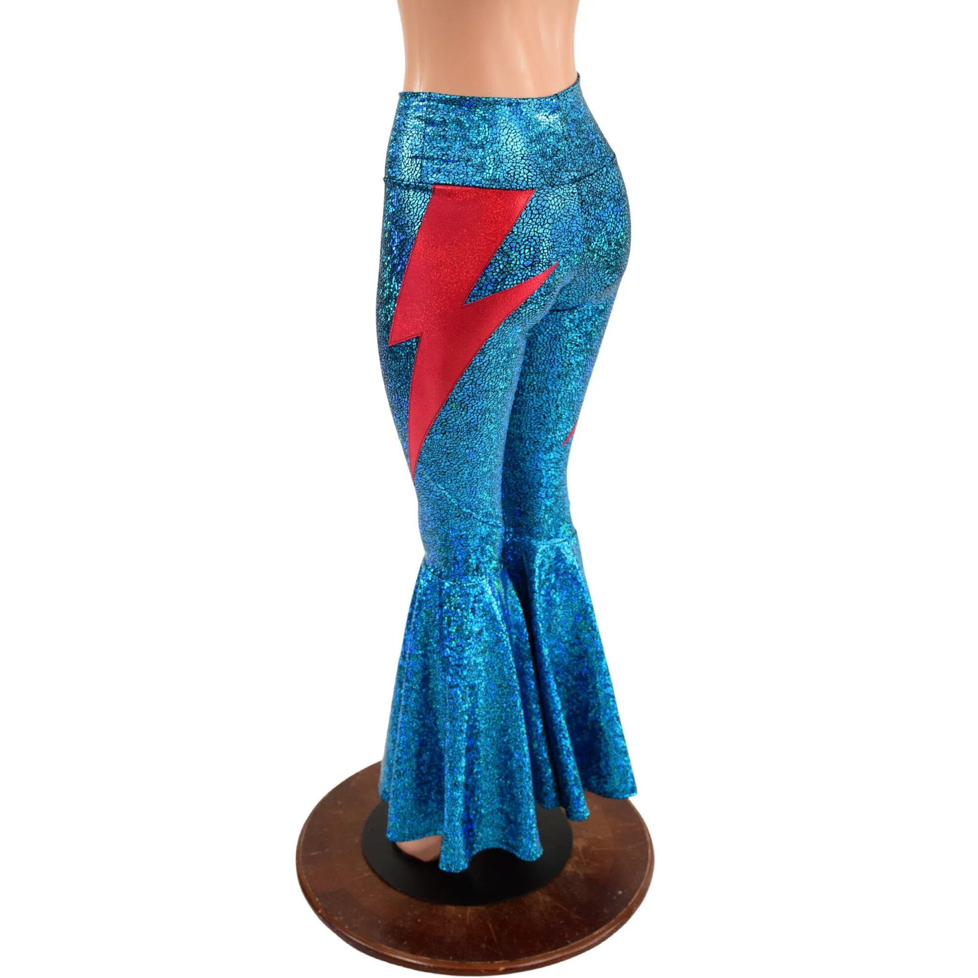 High Waist Bell Bottoms with Lightning Bolts