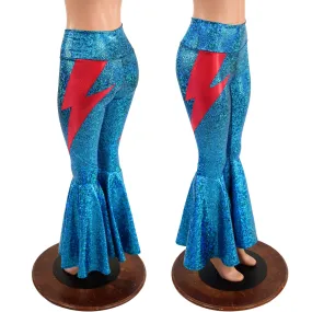 High Waist Bell Bottoms with Lightning Bolts