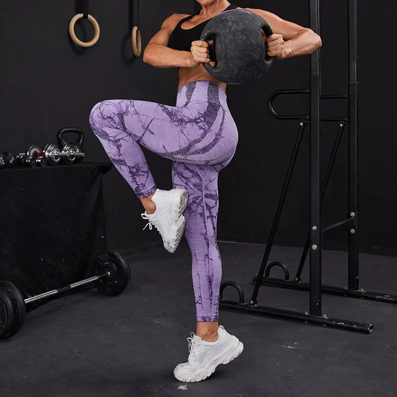 High Waist Fitness Print Knitted Legging