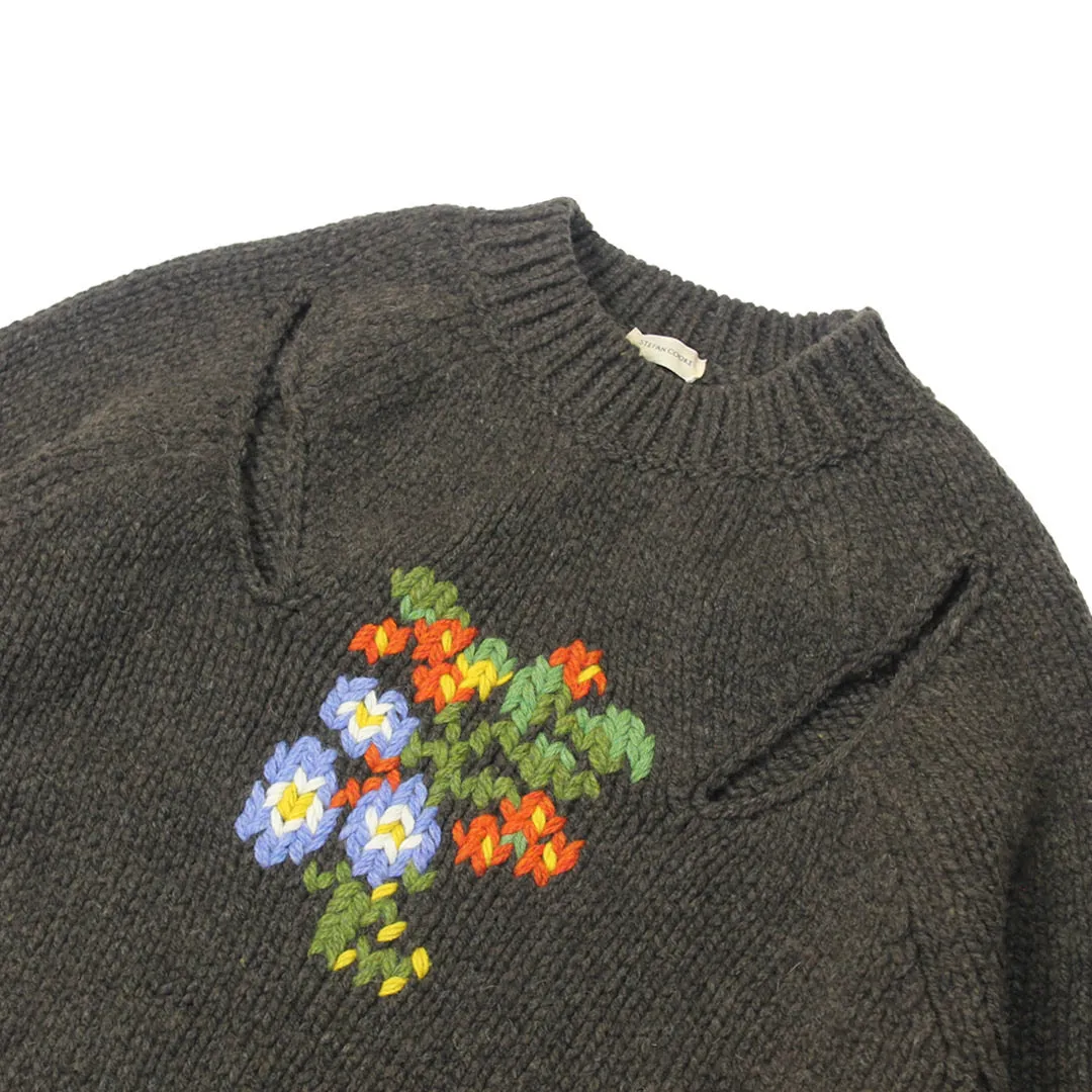 INQUIRE Stefan Cooke Slashed flower jumper Small