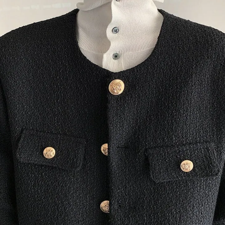 [Korean Style] Black/White Tweed Jackets