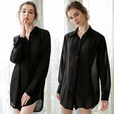 Long Tops Chiffon Blouses