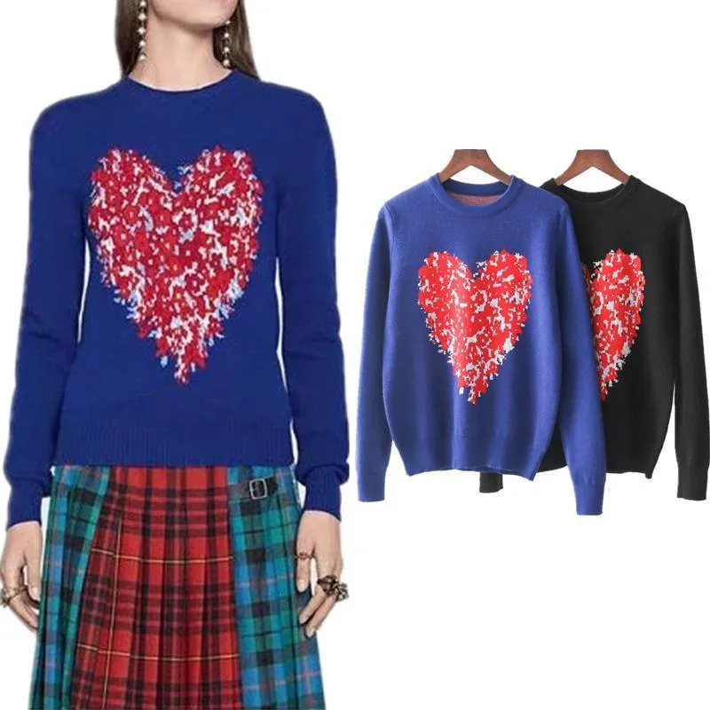 Love Jacquard Butterfly Women Pullovers