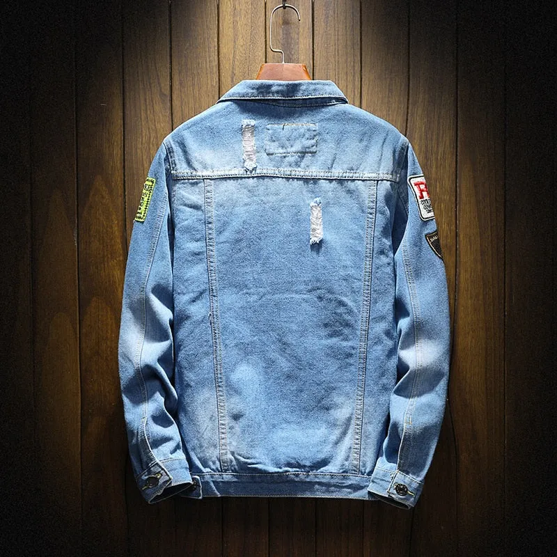 Men's Denim Casual Ripped  Jean Jackets