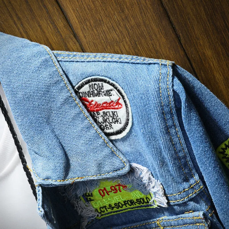 Men's Denim Casual Ripped  Jean Jackets