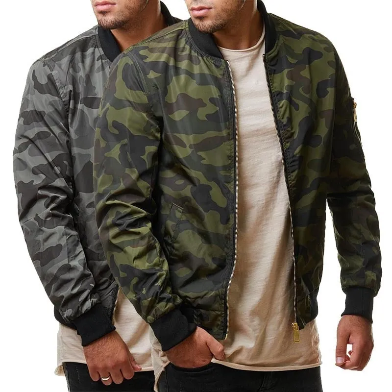 New Autumn Men's Camouflage Coats Camo Bomber Jacket