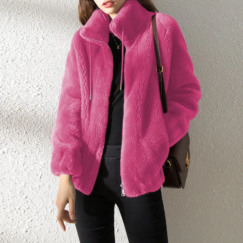 New Padded Coat Stand-collar Double-faced Fleece Jacket