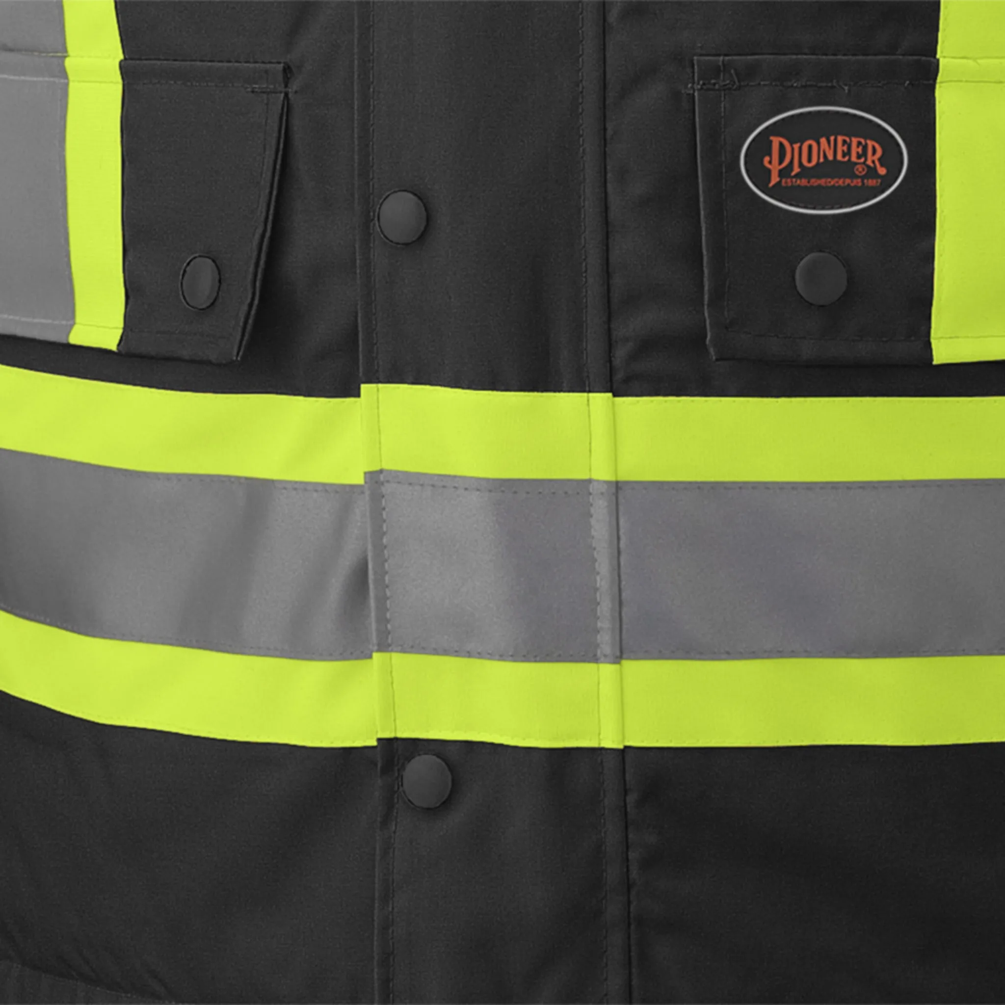 Pioneer Men's Hi Vis Winter Work Parka CSA Poly 6-In-1 Waterproof Reflective | Limited Size Selection