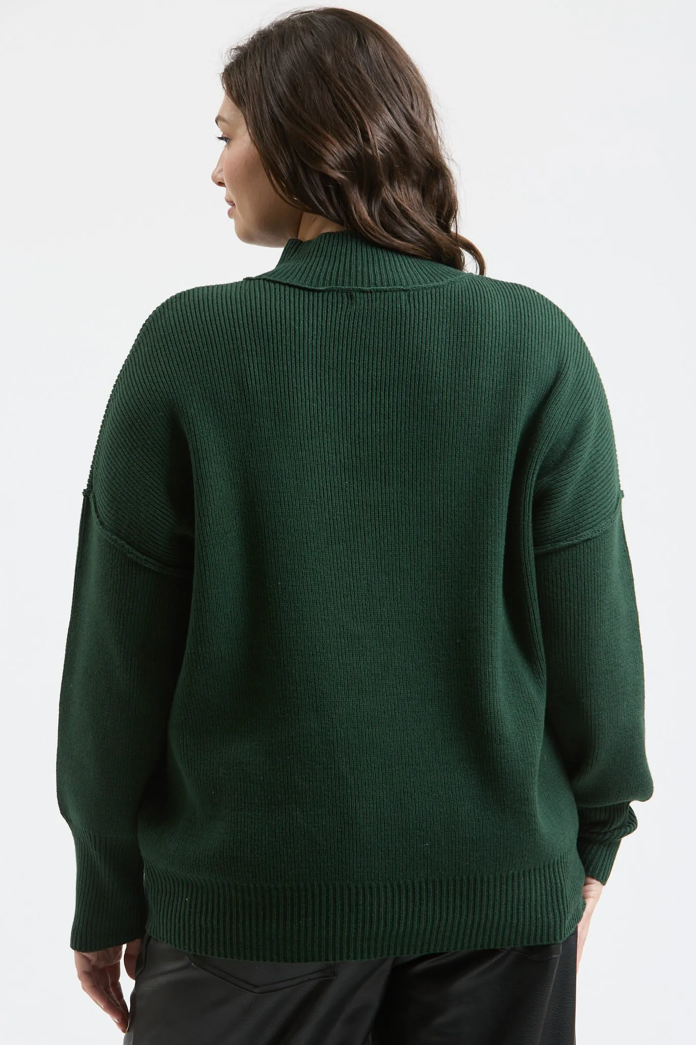 PLUS MOCK NECK RIBBED SWEATER