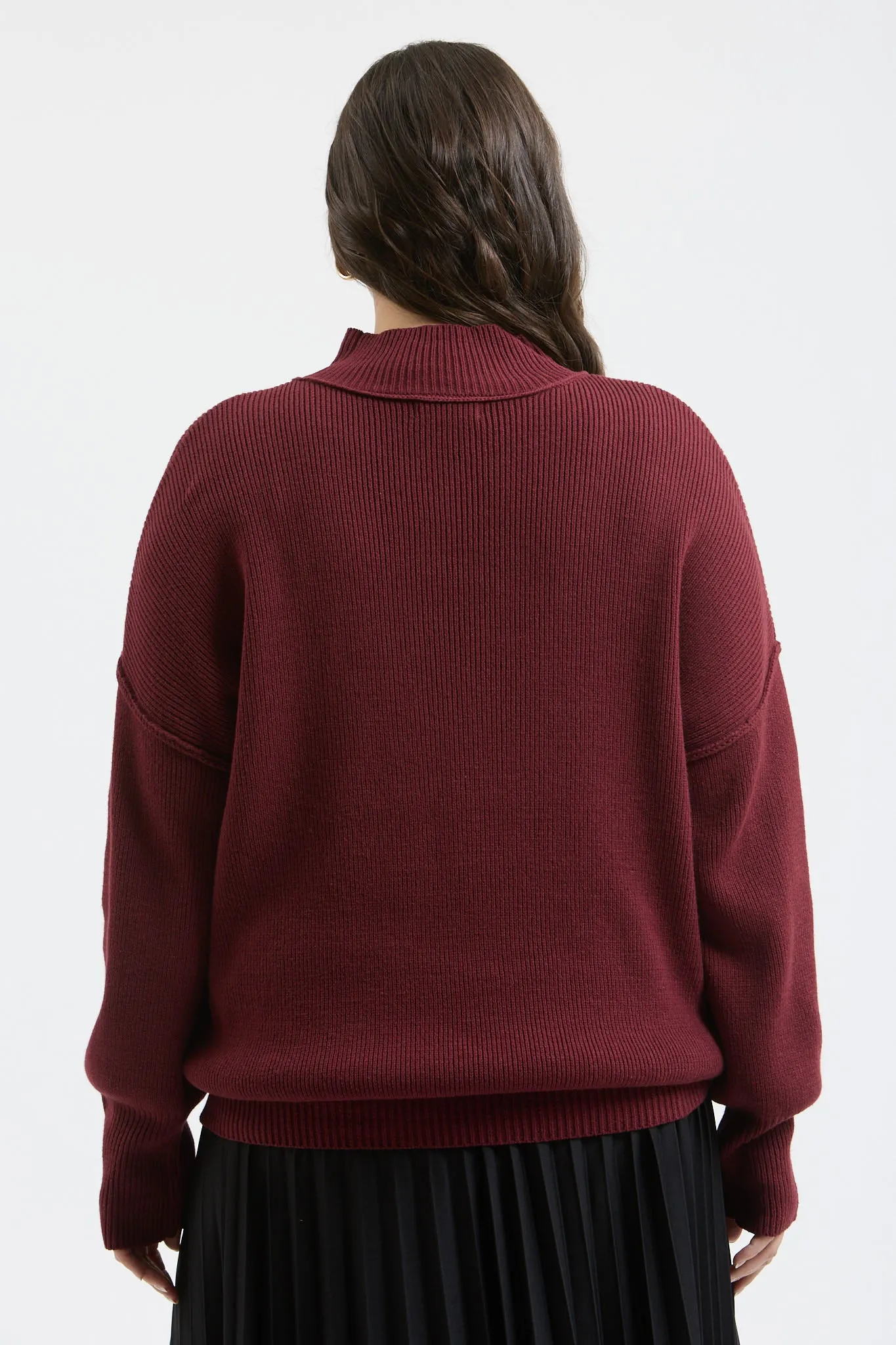 PLUS MOCK NECK RIBBED SWEATER