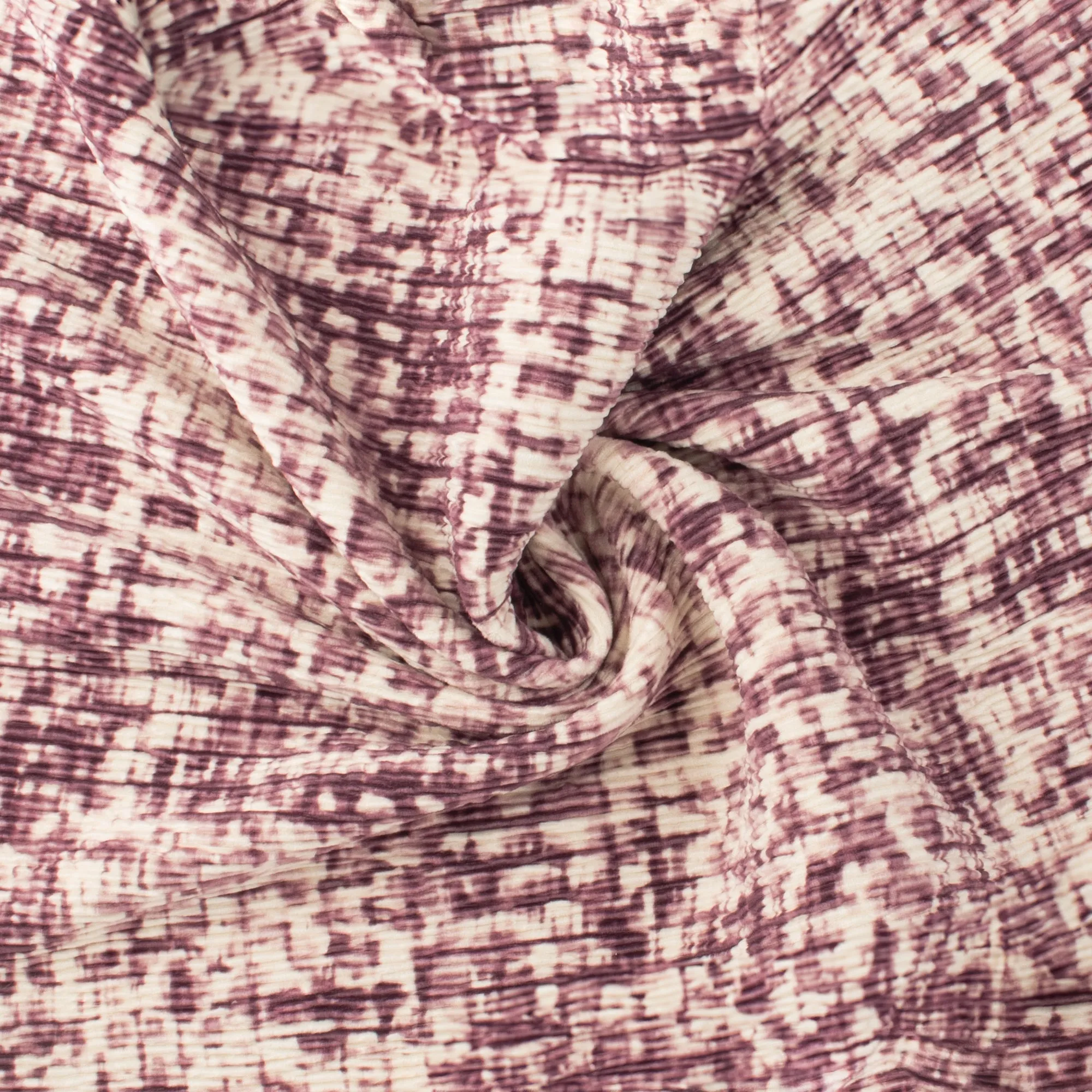 Printed Crinkled Velvet - LOUNGING - 002 - Eggplant