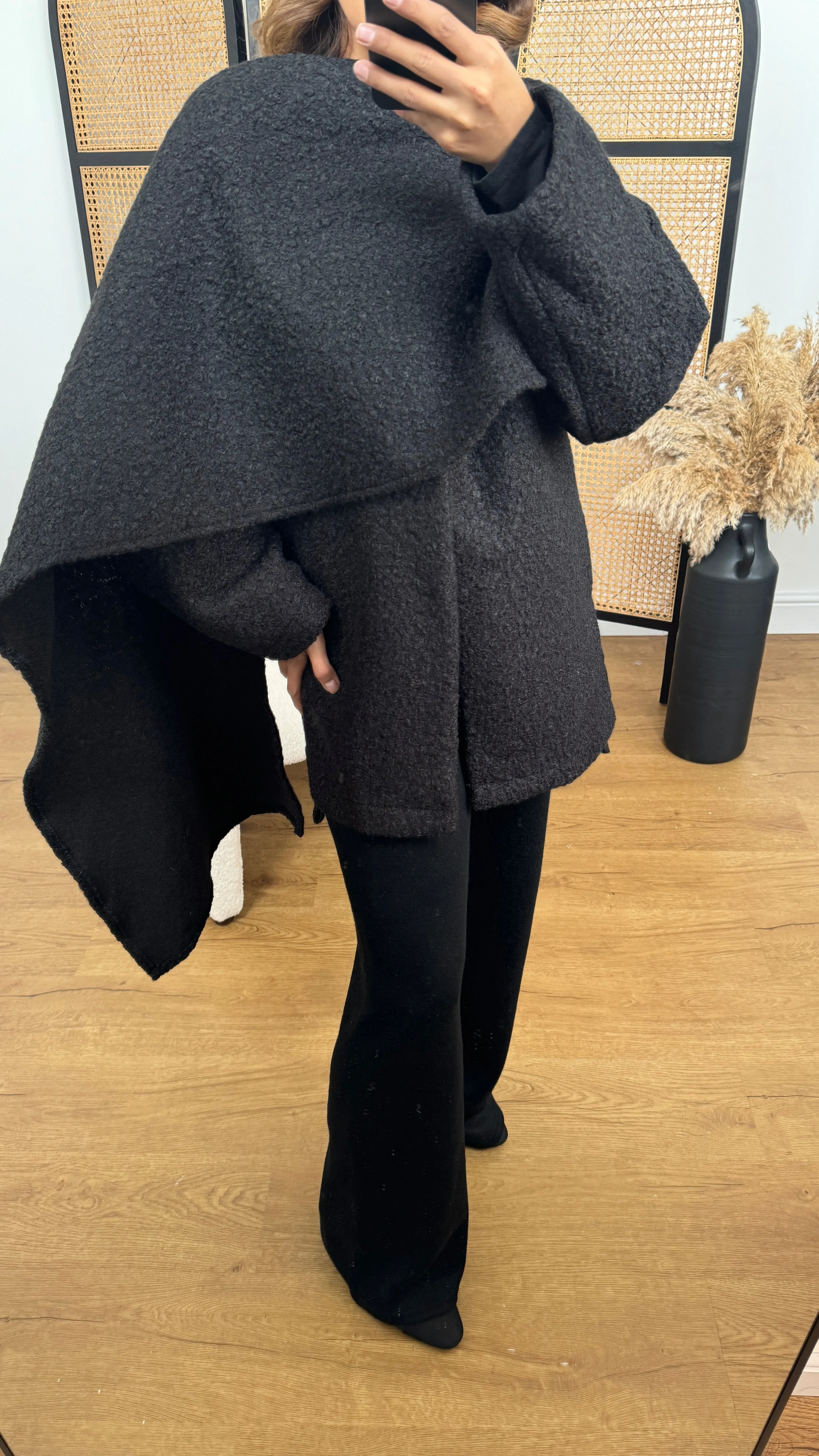 Sayli jacket with scarf black