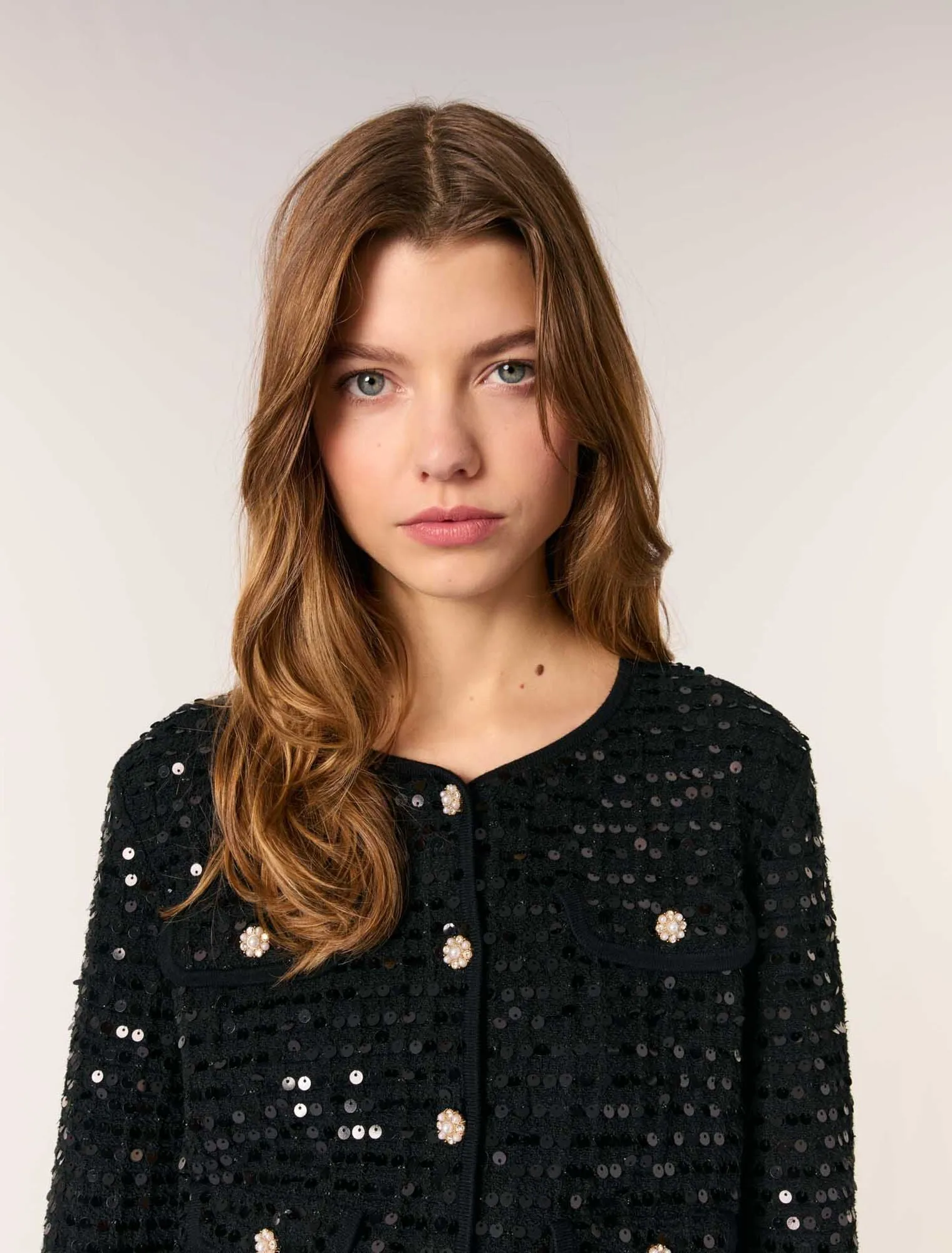 Sequin cropped cardigan