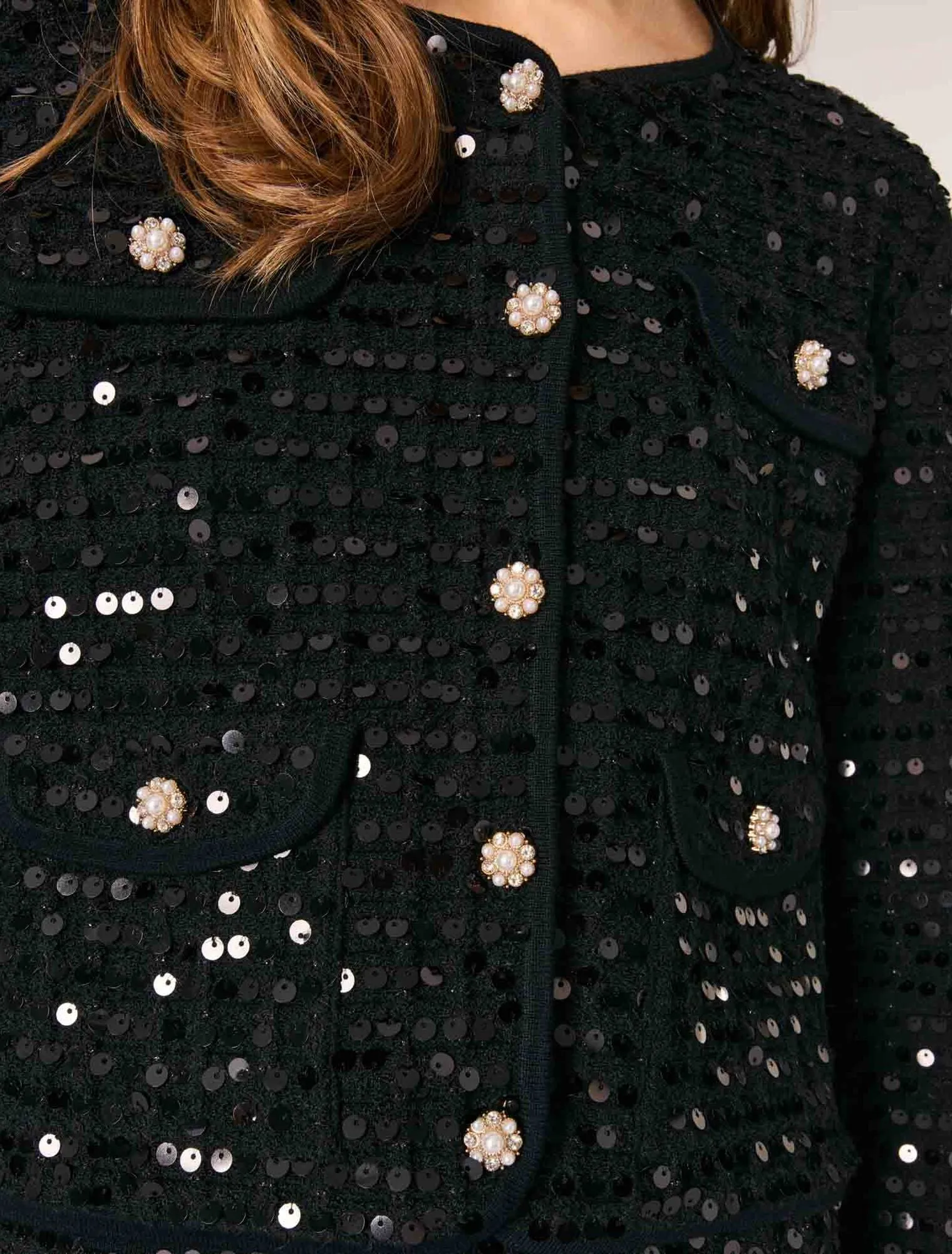 Sequin cropped cardigan