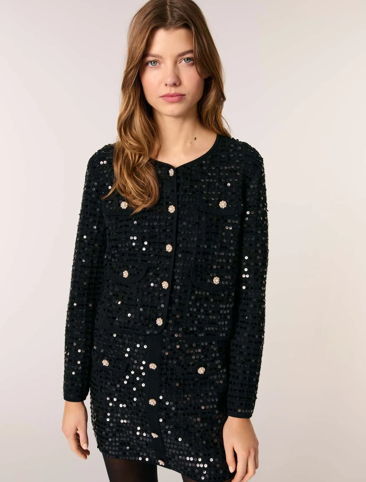 Sequin cropped cardigan