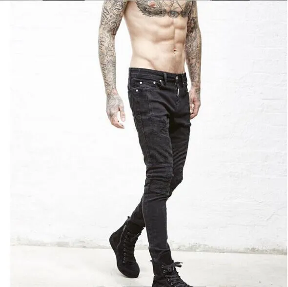 Street Ripped 3D Cutting Slim Elastic Jeans