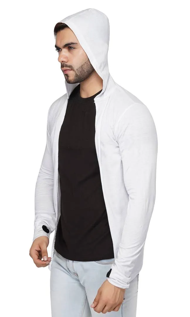 Stylish Full SleeveThumb White Shrug For Men