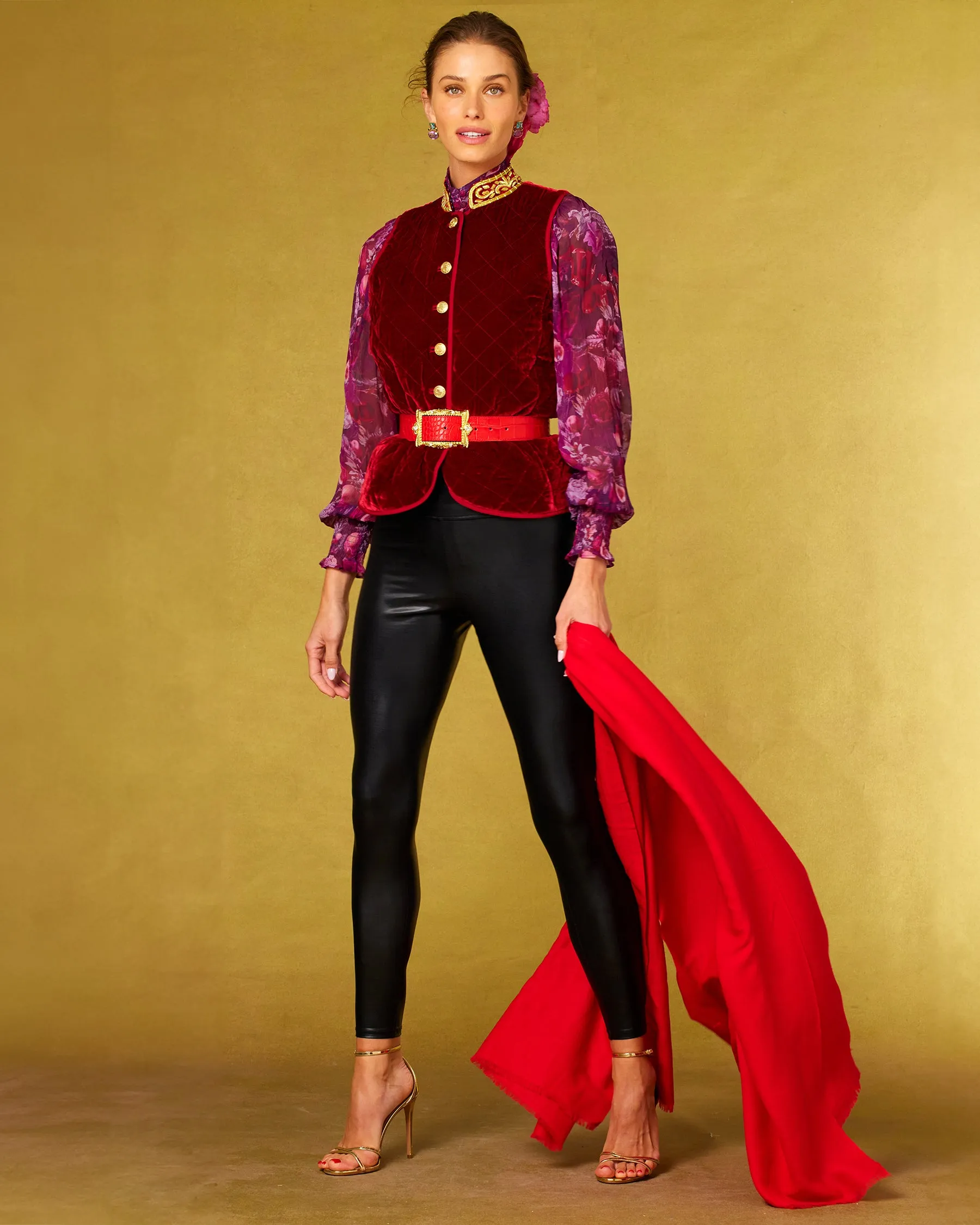 Tess Crinkle Chiffon Blouse in Opulent Harvest