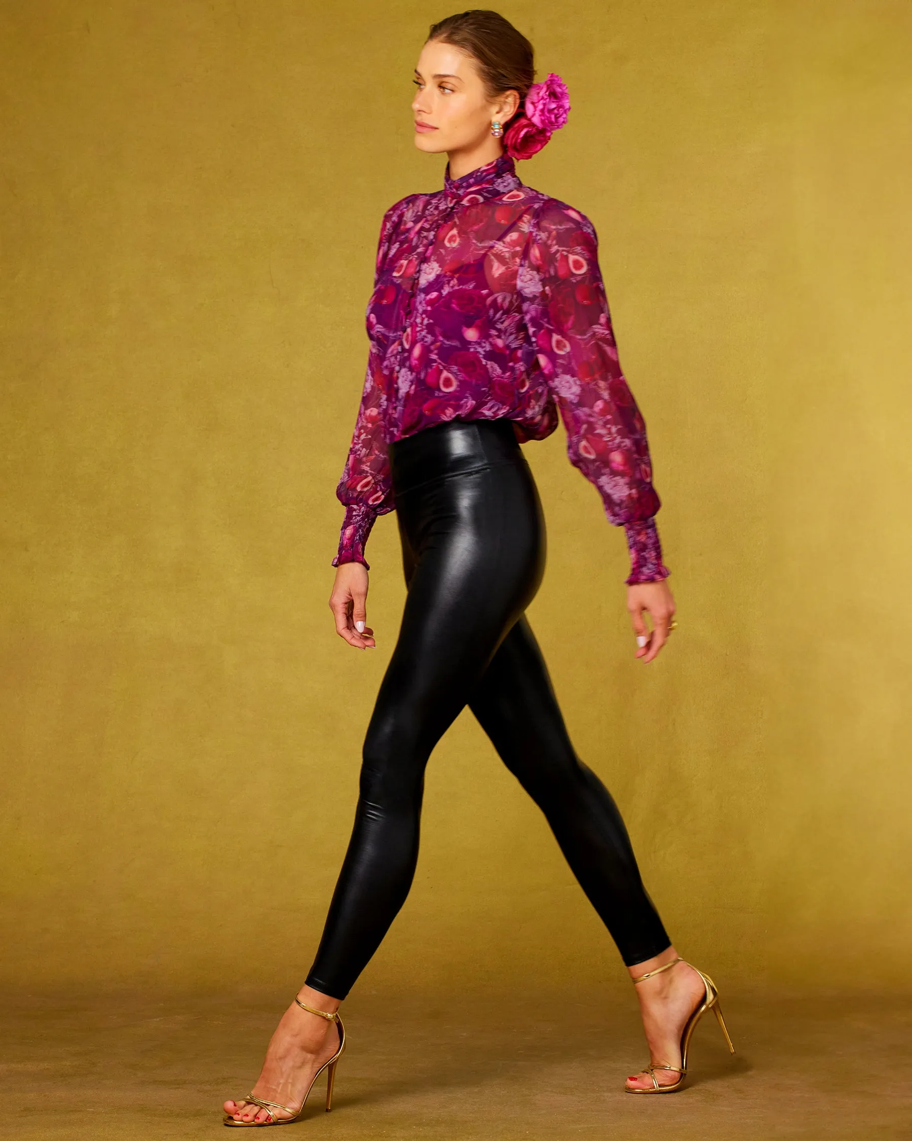 Tess Crinkle Chiffon Blouse in Opulent Harvest