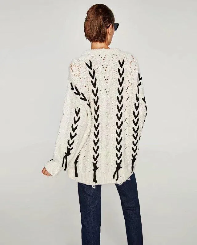 The Geometric Of Bind Vintage Oversize Loose Sweaters