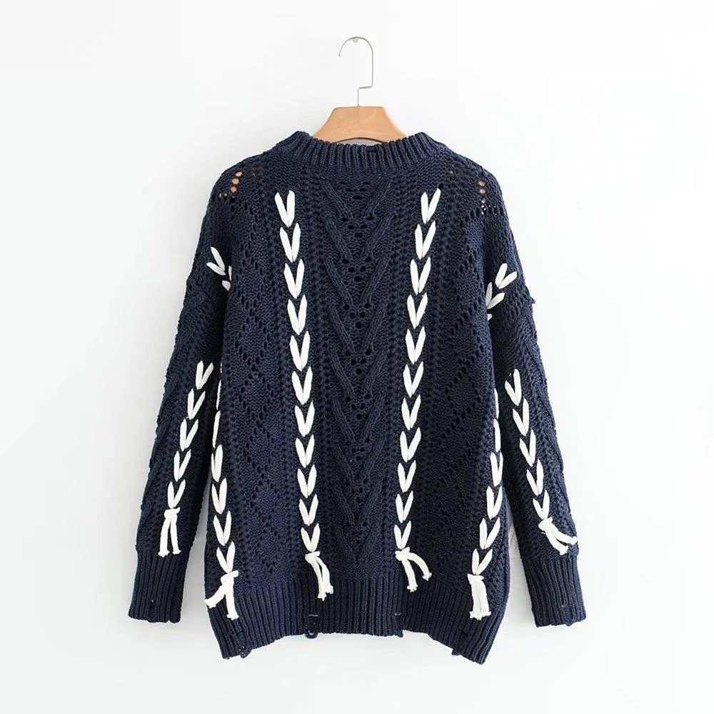 The Geometric Of Bind Vintage Oversize Loose Sweaters