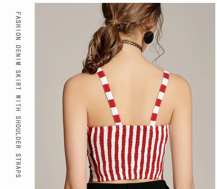 VenusFox Cami Striped Sexy Cropped Tops