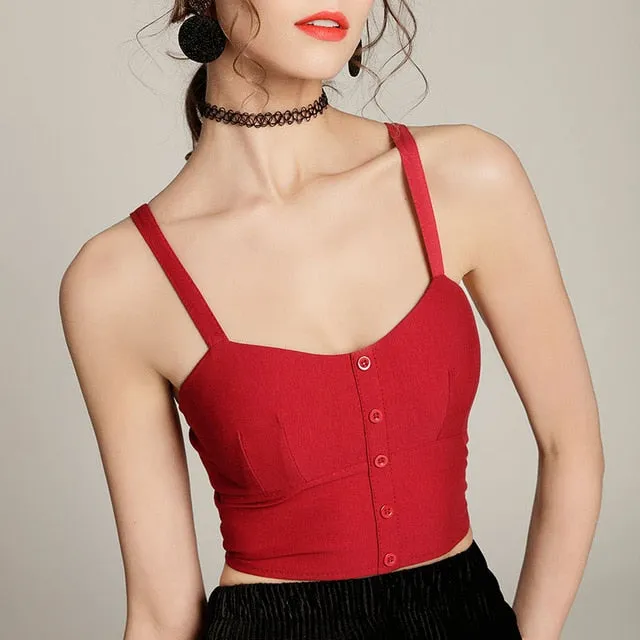 VenusFox Cami Striped Sexy Cropped Tops