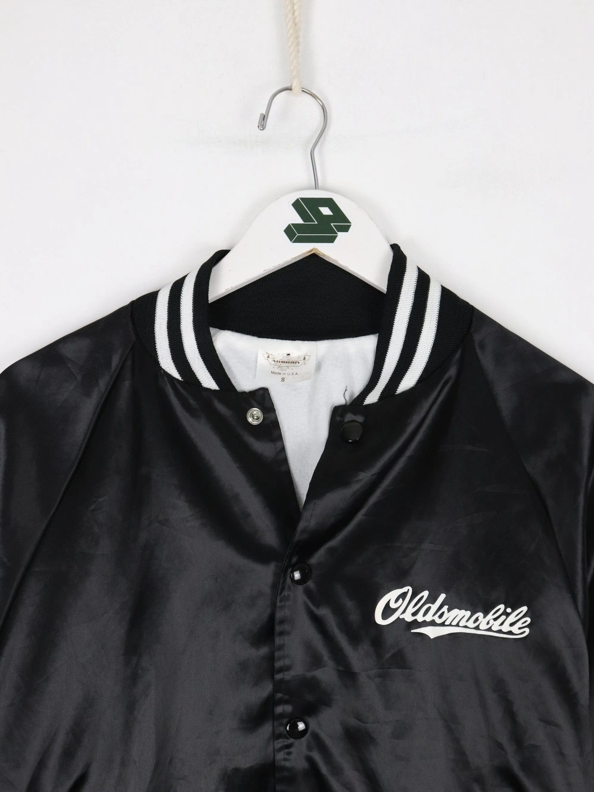 Vintage Oldsmobile Jacket Mens Small Black Satin